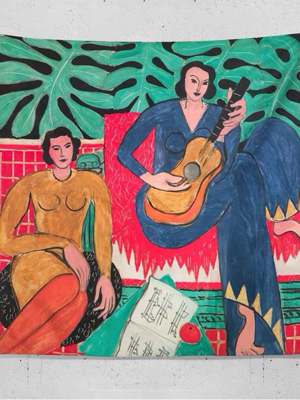 Fauvist Colorful Figurative Canvas Art Print - Blue, Green, Red